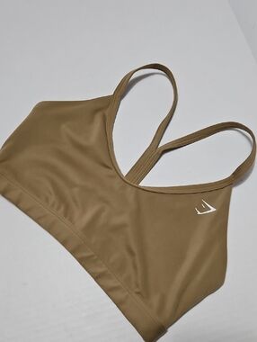Gymshark Brown Pull Over Scoop-Back Sports Bra Size S